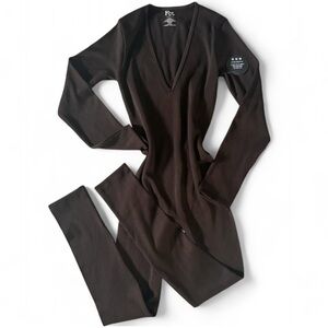 Elegant Deep Brown V-Neck Jumpsuit